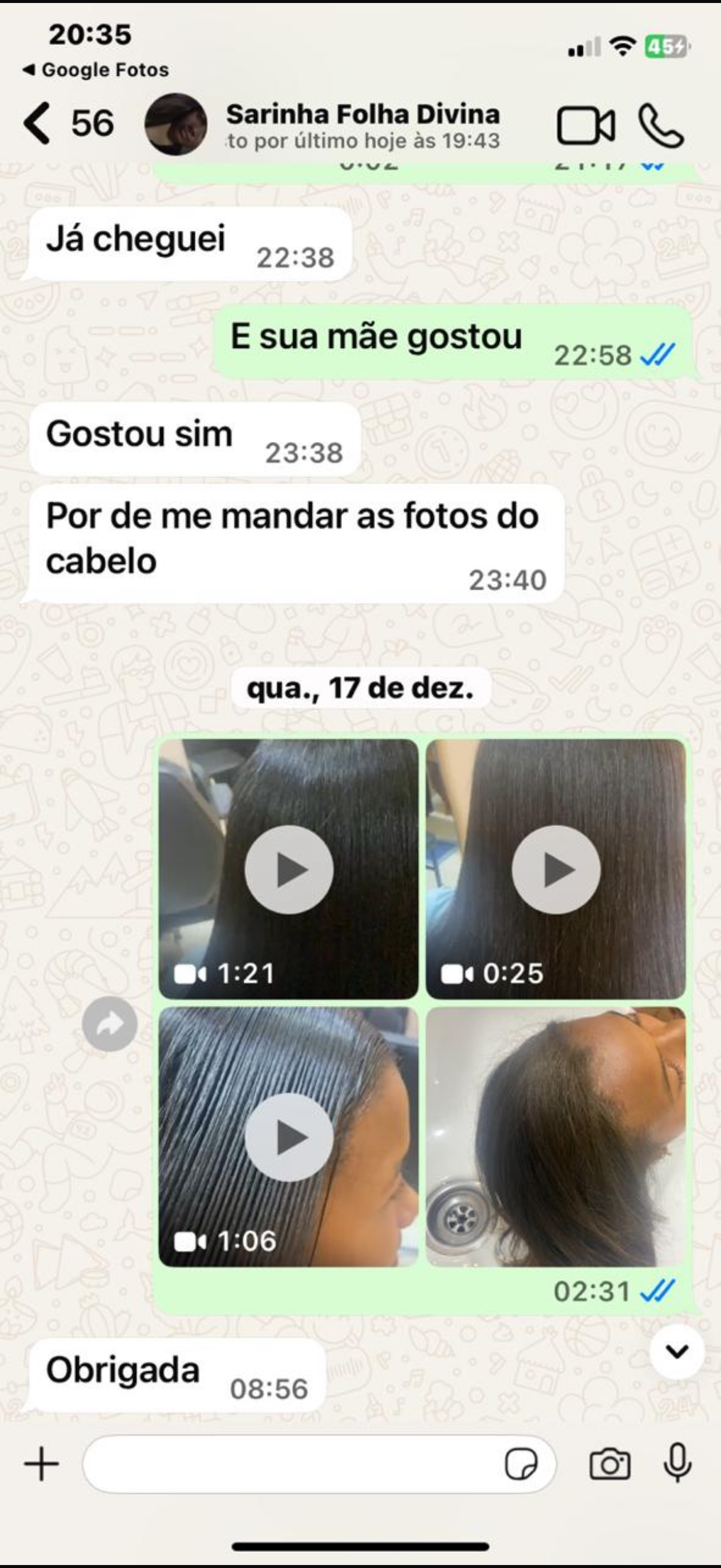 Sarinha Folha Divina - Gostou sim, manda as fotos do cabelo